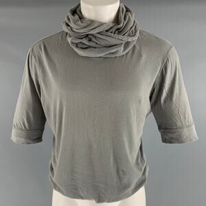 ANN DEMEULEMEESTER Size S Grey Cotton Hooded Sweatshirt